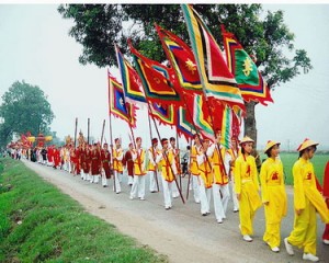 Festival of Van Sa village near Red river Hanoi