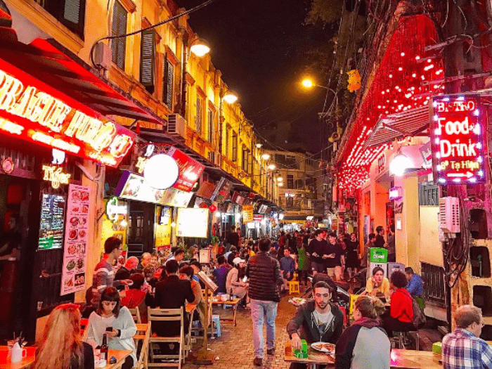 Ta Hien-one of the most hustling streets at night in Hanoi